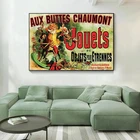 Постер Aux Buttes chomont Jouets с куклой и игрушка-клоун ретро-Картина на холсте для гостиной, Настенная картина для украшения дома