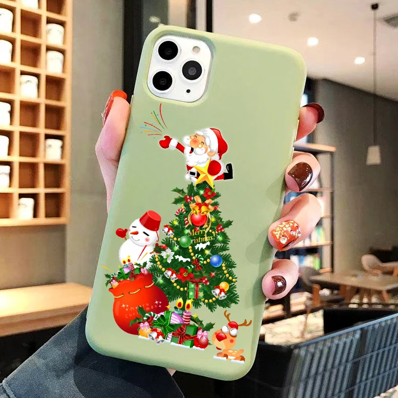 

PUNQZY Merry Christmas Tree Case For iphone 12 PRO MAX 6 7 8 plus 7s 11 XR XS MAX SE 2020 Christmas Tree Festival Soft TPU Case