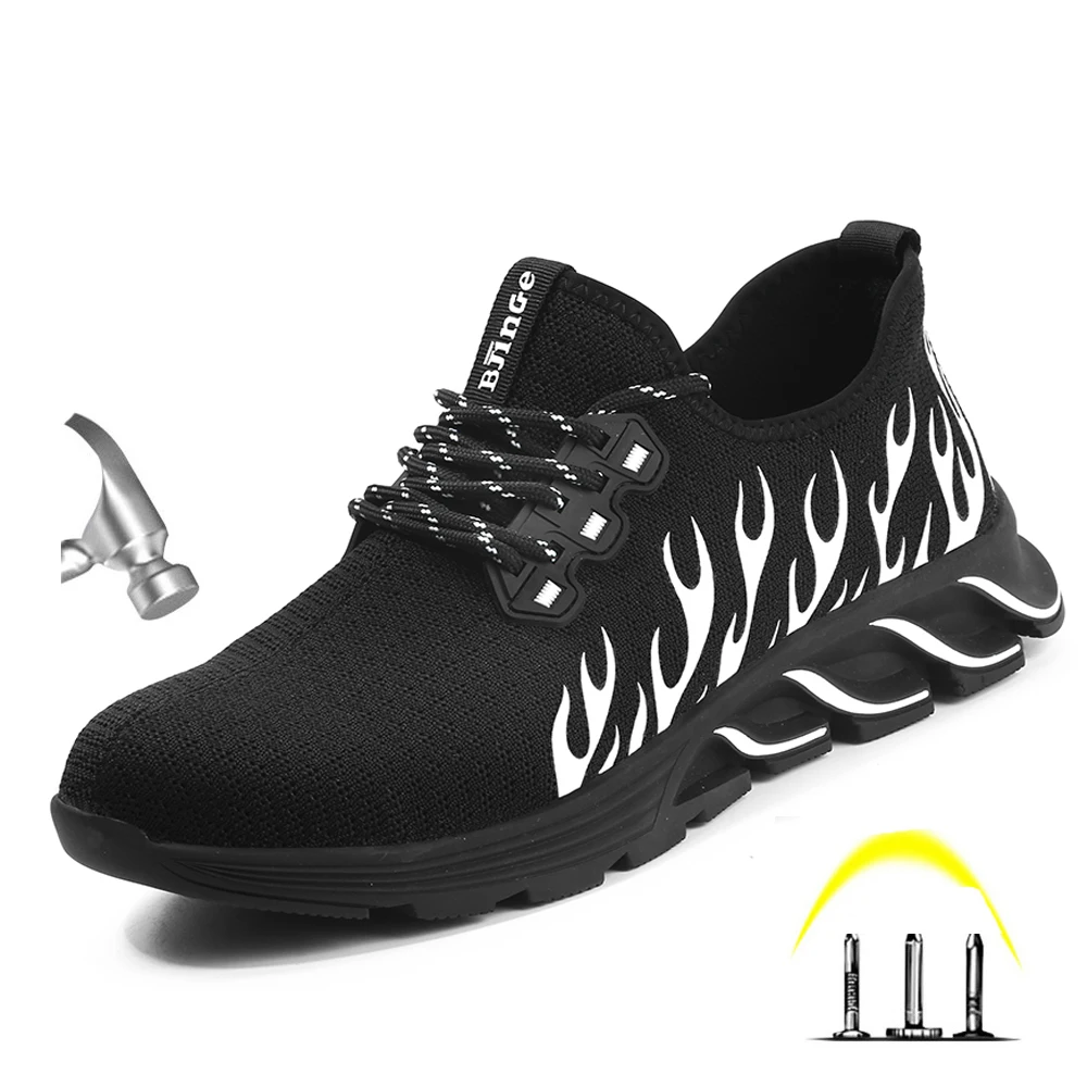 

Outdoor Steel Toe Work Shoes Men's Anti Slip Protective Shoes Men Anti Smashing Puncture Proof Safety Shoes Boots