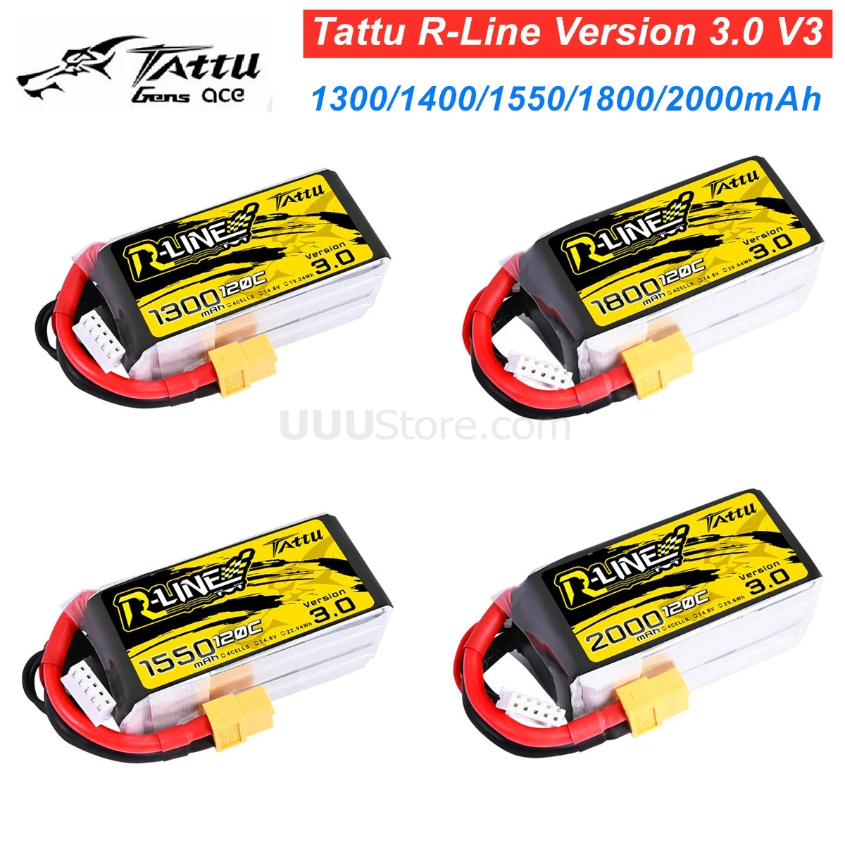 Татту R Line 1300/1400/1550/1800/2000 мАч Версия 3 0 V3 120C 4S 6S 4 2 V Lipo Батарея XT60 штекер небольшой