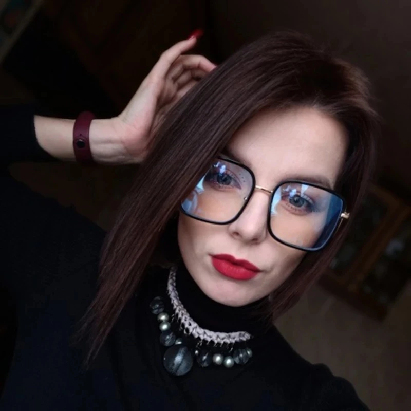 

Big Frame Square Anti Blue Light Glasses Women Oversized Computer Eyewear Frame For Women Men Square Optical Eyeglasses Lunettes