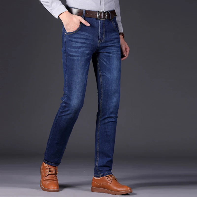 

Джинсы мужские прямые большого размера, на осень/зиму, 2021