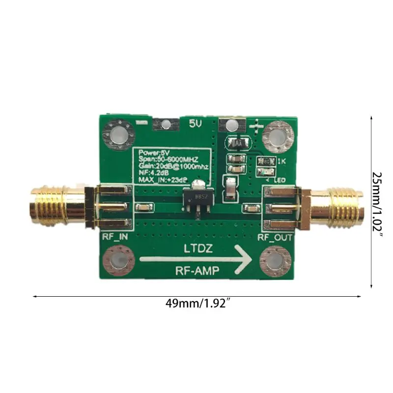 

RF Power Amplifier Board 50M-6000Mhz Transmitter Circuit Module 20dB SBB5089
