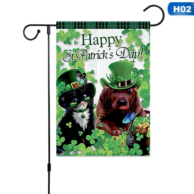 Новая мода 30*45 см ирландский день Святого Патрика мини двор баннер сад флаг