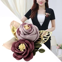 i remiel korean cloth art fabric flower brooch shirt collar vintage pins and brooches for women dress shirt collar accessories