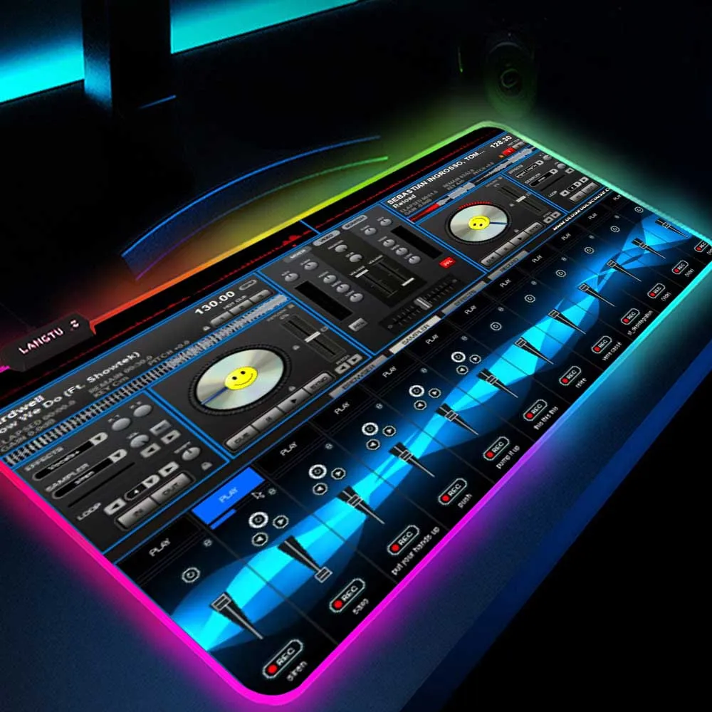

Dj Console Table Light Up Mouse Pad 90x40 Mousepad Led Lamp Gaming Gaming Mouse Pad with Rgb Backlight Ables Controllers Dj