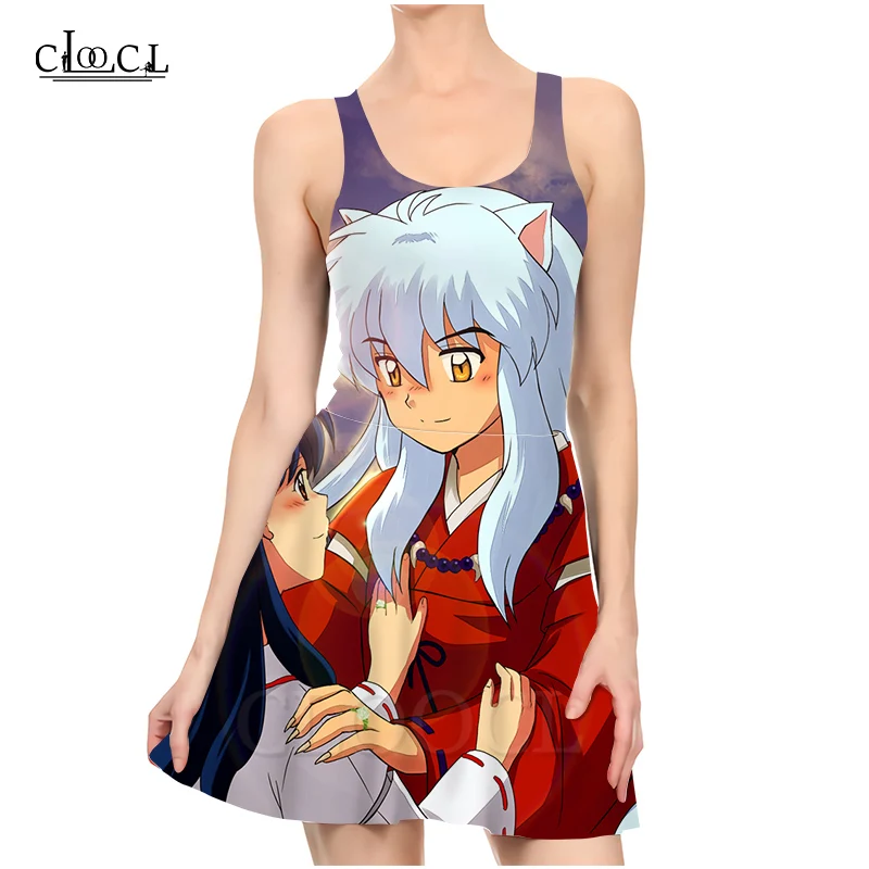 CLOOCL японское аниме инуяся 3D принт женское повседневное без рукавов 2021 летнее
