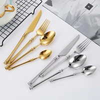 round handle 304 stainless steel waist cutlery set cross border western steak cutlery spoon set