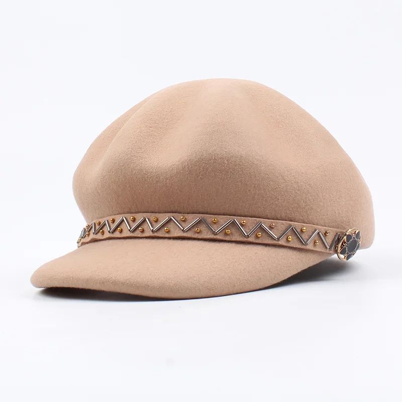 Модная зимняя женская хлопковая кепка в британском стиле, теплая Ретро кепка газетчика, военная восьмиугольная кепка, Женский козырек кепки-береты для девочек