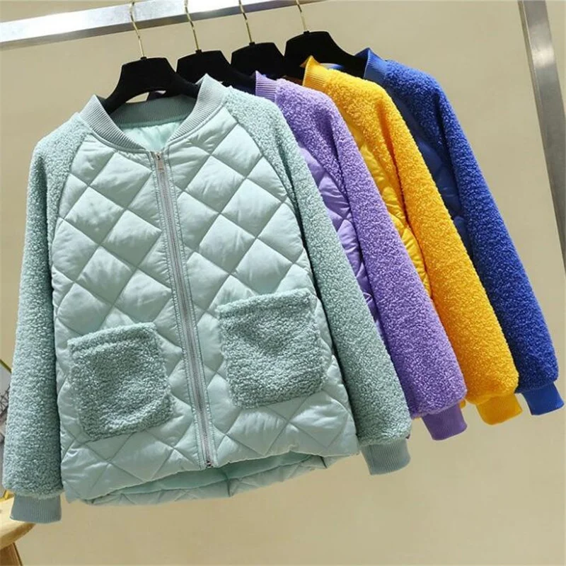 Женские пальто из овечьей шерсти женская верхняя одежда короткая хлопковая