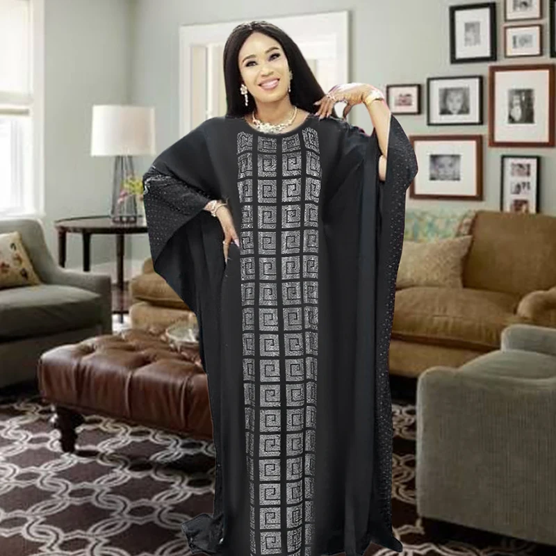 Шелковое платье с бриллиантами в африканском стиле женские вечерние платья