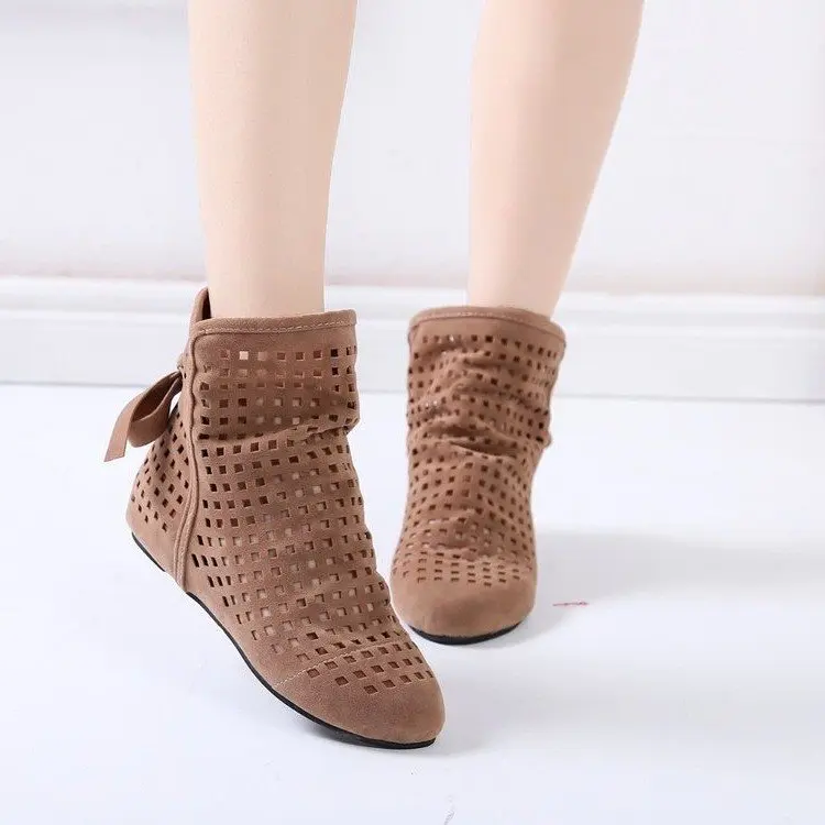 

Fashion classic Autumn Summer boots boots new shoes lace hollow crochet boots Black Bow hollow fashion women's boots