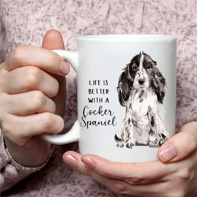 

Gifts For Girlfriends Ceramic Mug Christmas Cup Mugs Mug With Lettering Puppy Pattern Environmental Protection Mugs Coffee Cups