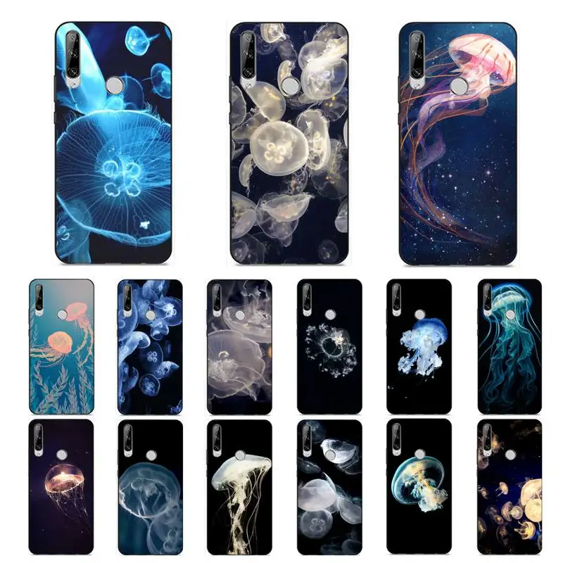 

YNDFCNB Blue Jellyfish Sea Phone Case for Huawei Y 6 9 7 5 8s prime 2019 2018 enjoy 7 plus