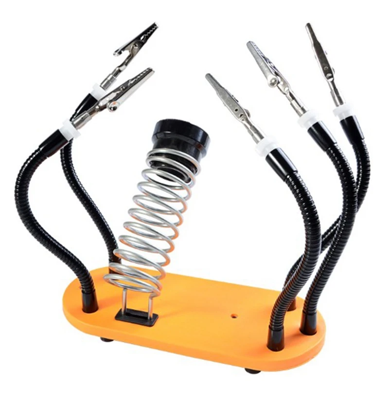 

Workbench Helping Hands Soldering Third Hand Vise, 5 Magnetic Flexible Metal Arms, Non-Slip Steel Weighted Base, Soldering Iron