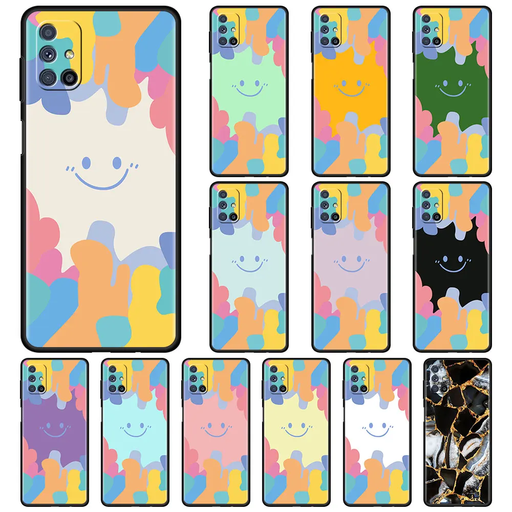 

Rainbow Smiley Pattern Phone Case for Samsung M51 M31 M31s M30s M21 M11 Galaxy Note 20 Ultra 5G 10Lite 10 Plus 9 8 Cover Coque