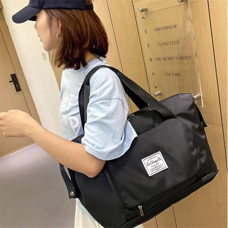 New Foldable Large-capacity Yoga Fitness Bag Short-distance Travelling Wet And Dry Separation Gym Swimming Shoulder Luggage Bags