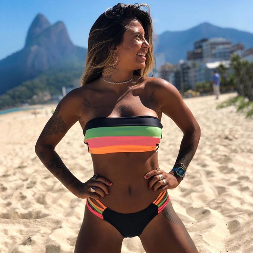

New Sexy Bikini Set Brazilian 2022 Swimwear Women Bandeau Swimsuit Female Push Up Bathing Suit Summer Bathers Biquini