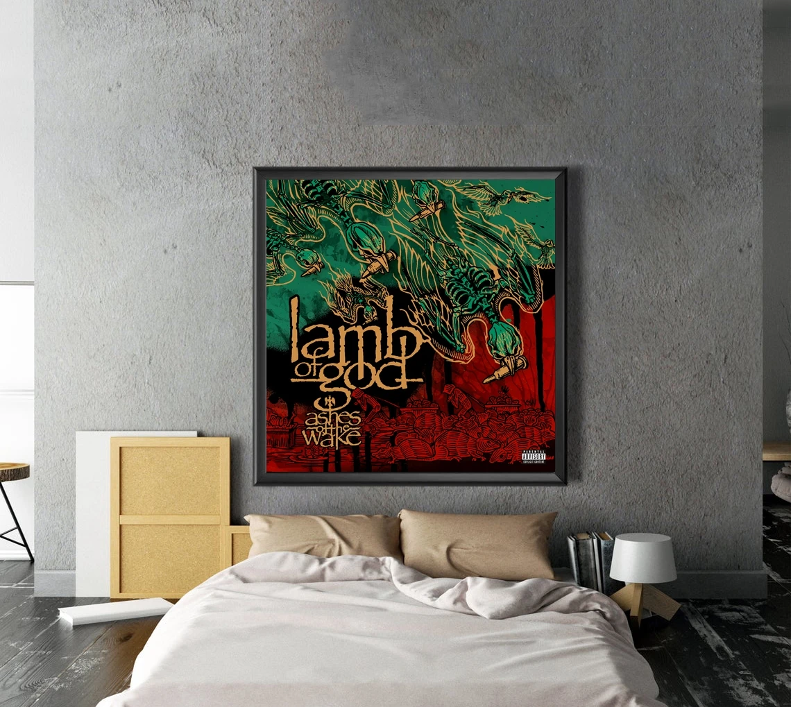 Плакат-Обложка альбома с изображением ягненка Бога-золы пробуждения музыки