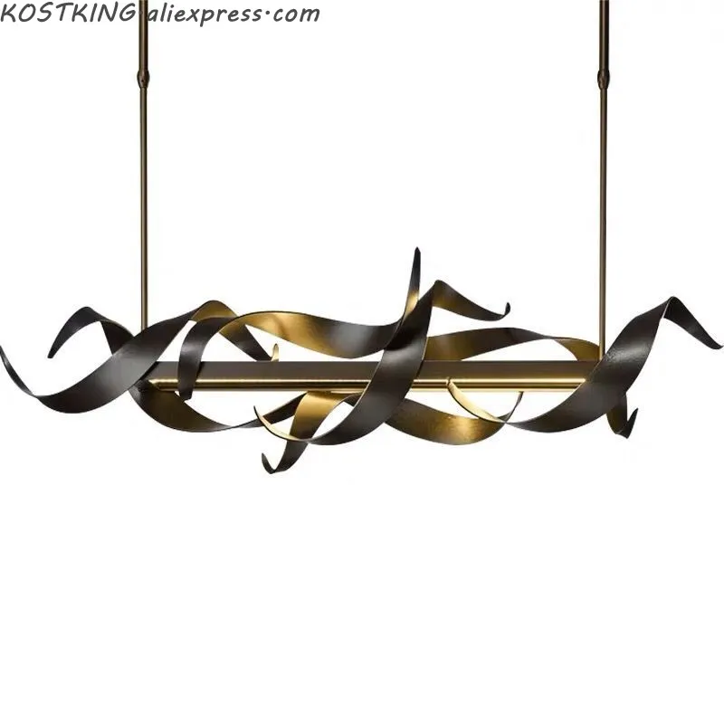 저렴한 포스트 모던 라이트 럭셔리 LED 레스토랑 펜던트 조명 장식 북유럽 프런트 데스크 램프 간단한 철 아트 바 교수형 램프
