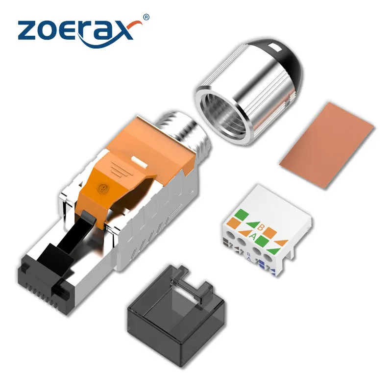 Соединитель кабеля Ethernet ZoeRax Cat8 RJ45 металлический инструмент простой разъем для