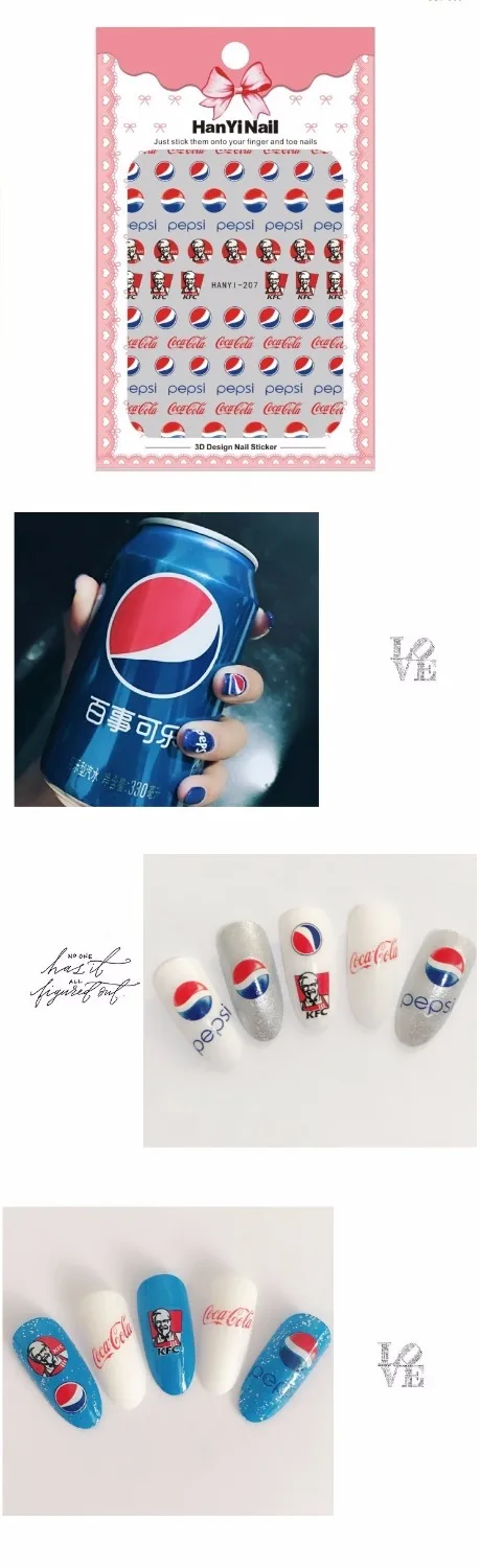 3 листа 3D наклейки для ногтей ультратонкие cola художественные вязкие стикеры на