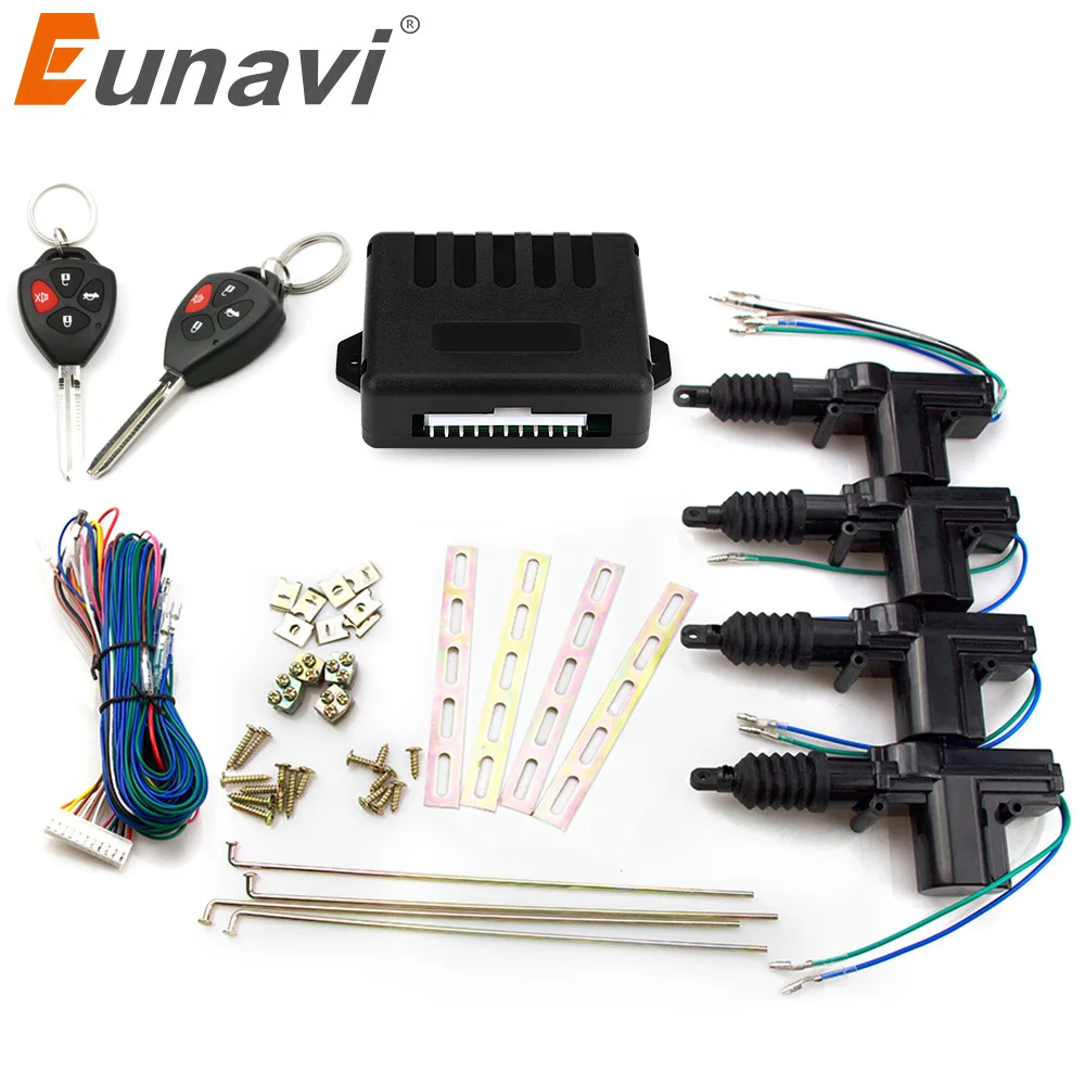 

Eunavi Auto car remote central Locking 4 Door Keyless Entry System 360 Degree Rotation car kit 12V Car Power Door Lock Actuator
