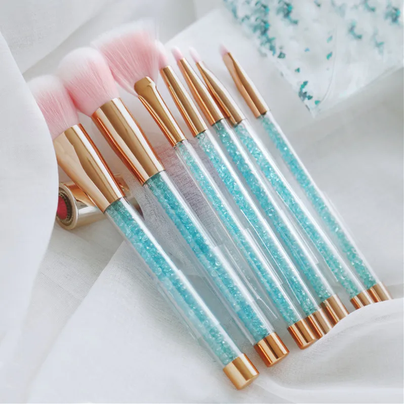 7 шт. набор кистей для макияжа блестящая Алмазная кристальная ручка кисти пудра