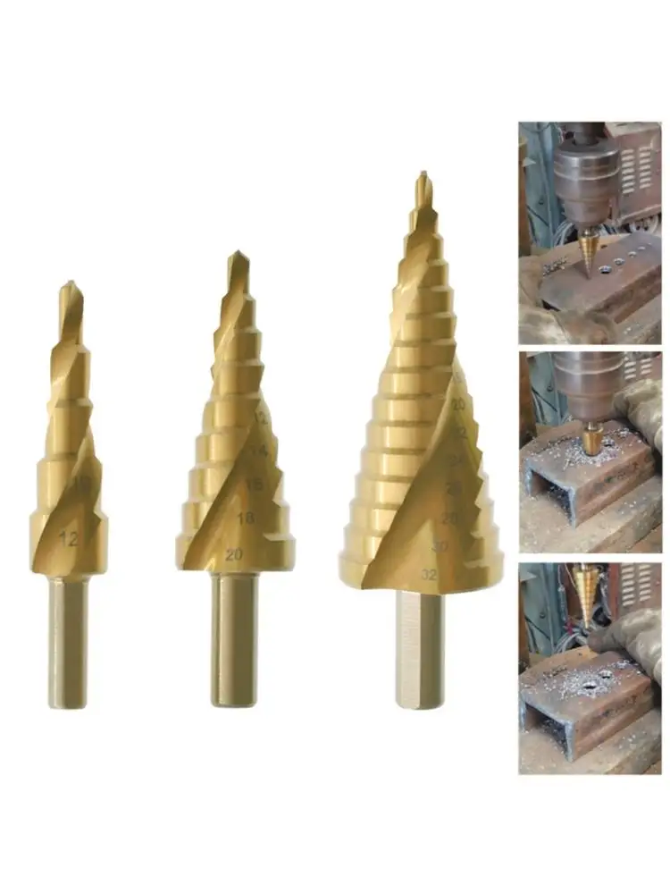 3 шт. ступенчатое сверло с титановым покрытием для пластикового дерева |