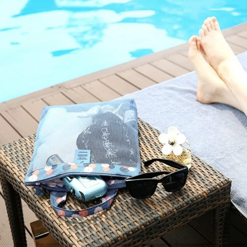 Большая вместительная сетчатая прозрачная сумка для мужчин и женщин, для хранения обуви, кемпинга, пляжных сумок, плавания, тренажерного зала, спортивной одежды, сумки, купальники