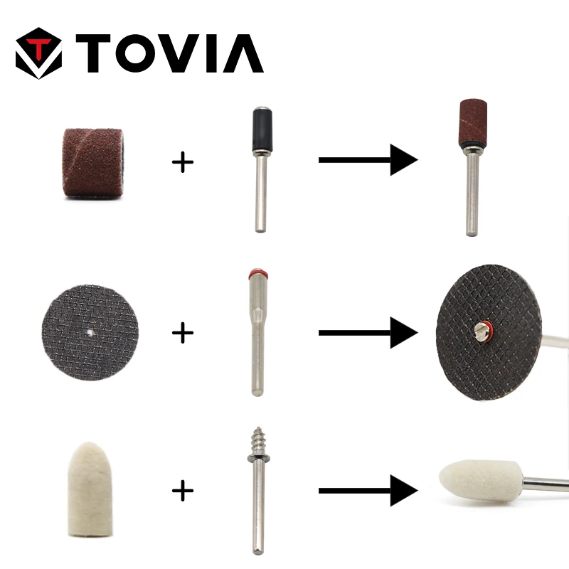 TOVIA dremel аксессуары дремель насадки на 100 шт. шлифовальные принадлежности