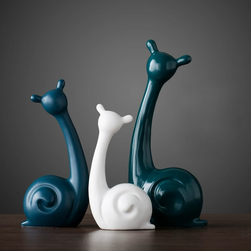 Família de Três Artesanato para Presentes de Casamento Cerâmica Quatro Gatos Estatuetas Nordic Animal Sala Estar Decoração Casa Ornamentos