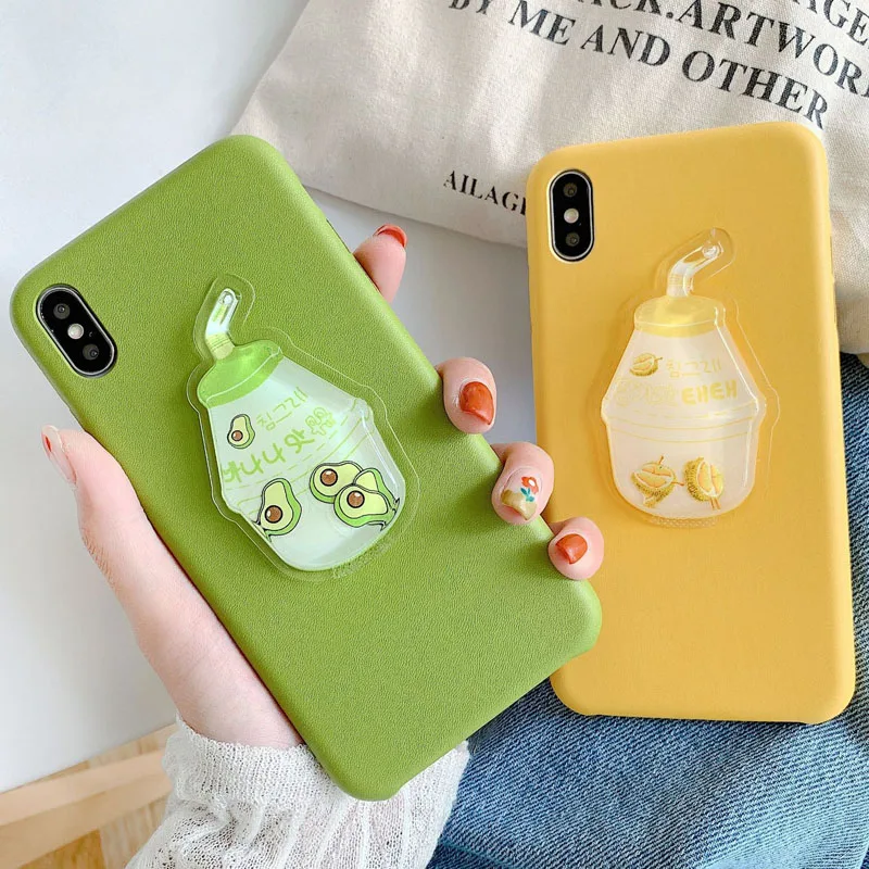 Милый чехол для телефона из искусственной кожи с фруктовым узором iPhone 6 6s 7 8 Plus X Xs