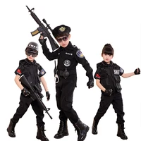 Детская Костюмы полицейских на Хэллоуин, детская одежда на карнавал, полицейская Униформа 110-160 см, армейские полицейские, костюмы для коспл...
