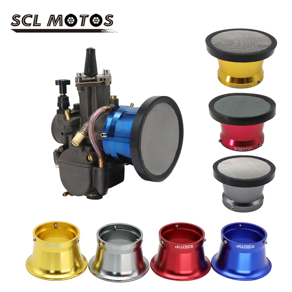 SCL MOTOS-filtro de aire para motocicleta, copa de bocina de viento con malla de goma para carburador PWK21 24 26 28 30mm PE28 30mm, 50mm, nuevo