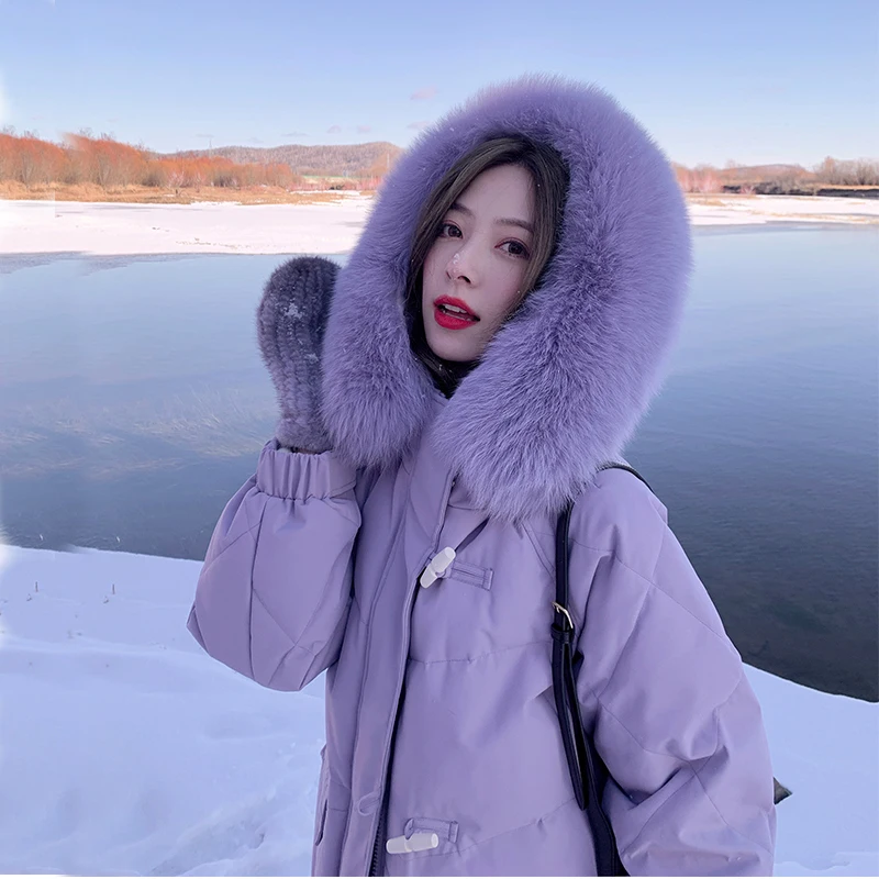 

Куртка женская зимняя с капюшоном и воротником-стойкой