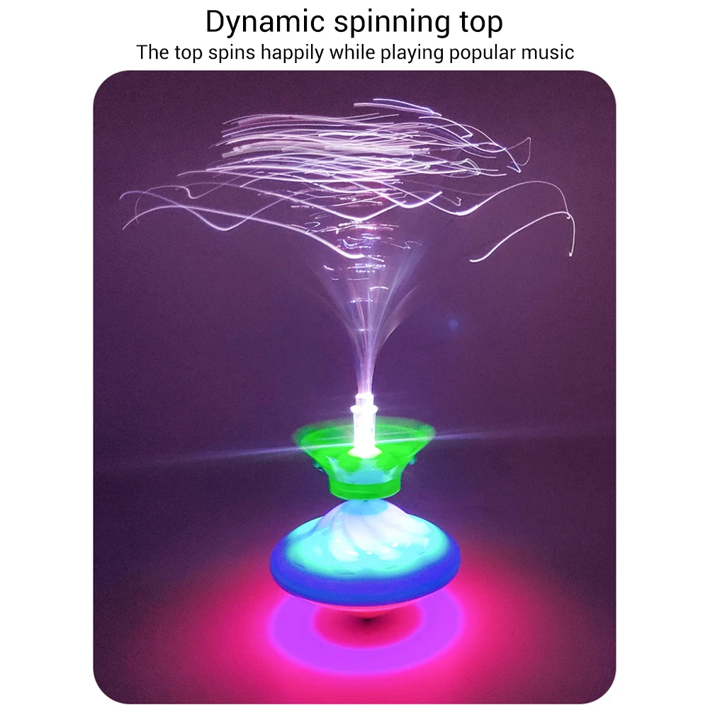 3 шт. светильник со звуком LED спиннинг дрифт топ игрушка волоконно оптический