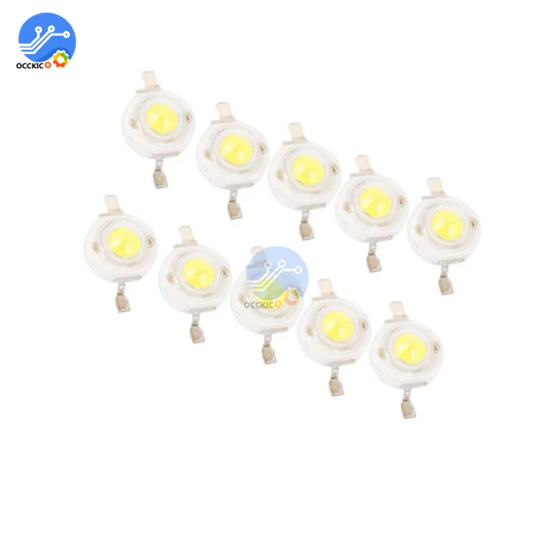 Светодиодный светильник высокой мощности 10 шт. 1 Вт чистый белый свет 300 мА 3 2 4 в 100