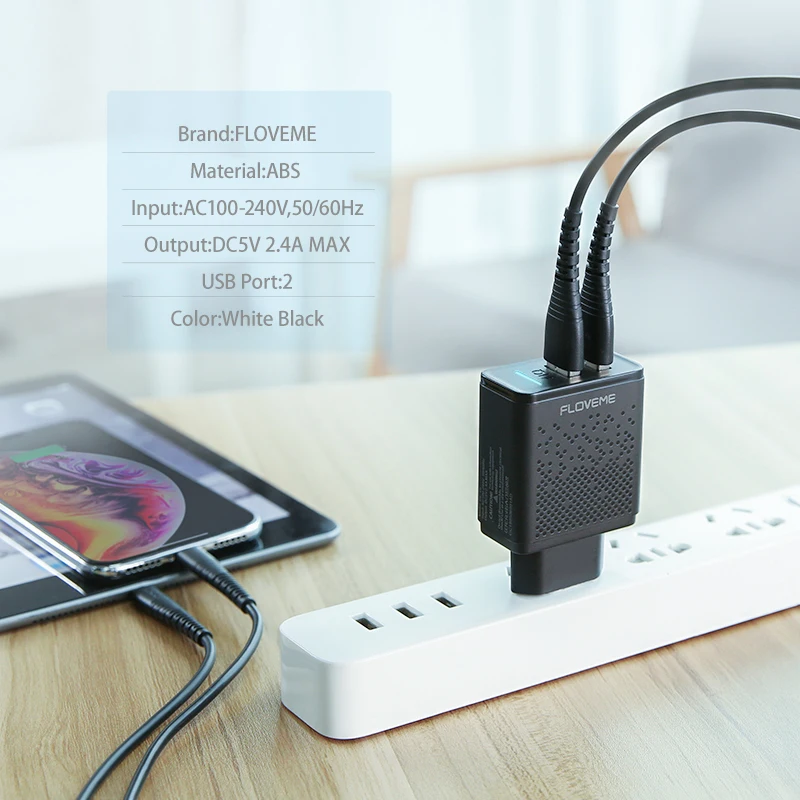 FLOVEME USB зарядное устройство для iPhone X XR XS MAX мобильный телефон настенная зарядка