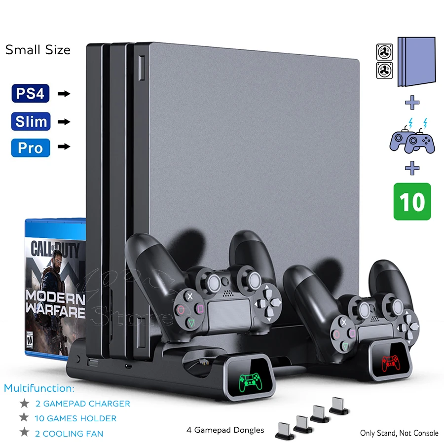 Подставка для консоли PS4 PRO SLIM с 2 охлаждающими вентиляторами док станция