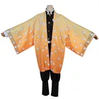 Костюм для косплея, плащ No Yaiba, желтый парик, одежда для Хэллоуина, аниме, рассекающий демонов, агатсума, зенитсу, пояс, меч, катана, киметасу