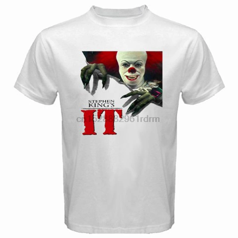 Новинка мужская белая футболка с рисунком клоуна из фильма ужасов размеры от S до