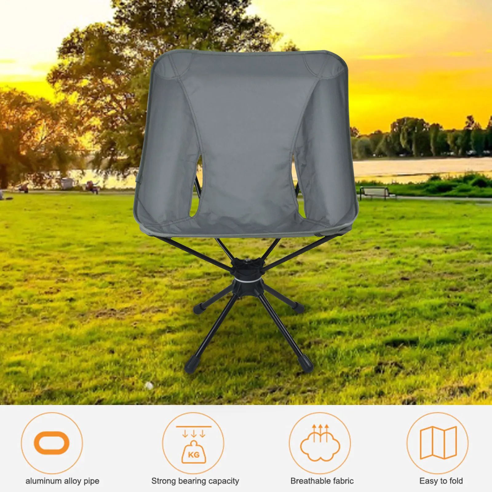 저렴한 휴대용 캠핑 의자-야외 경량 접이식 회전식 야외 여행 의자 비치 하이킹 피크닉 낚시 도구 의자