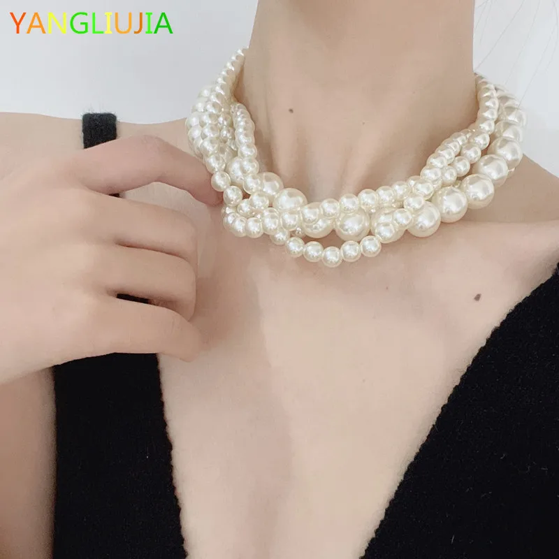 

Pearl Necklace Europe United States Temperament Personality Fashion Chain Pearl Collar Bone Ms Travel Wedding Accessories 2022