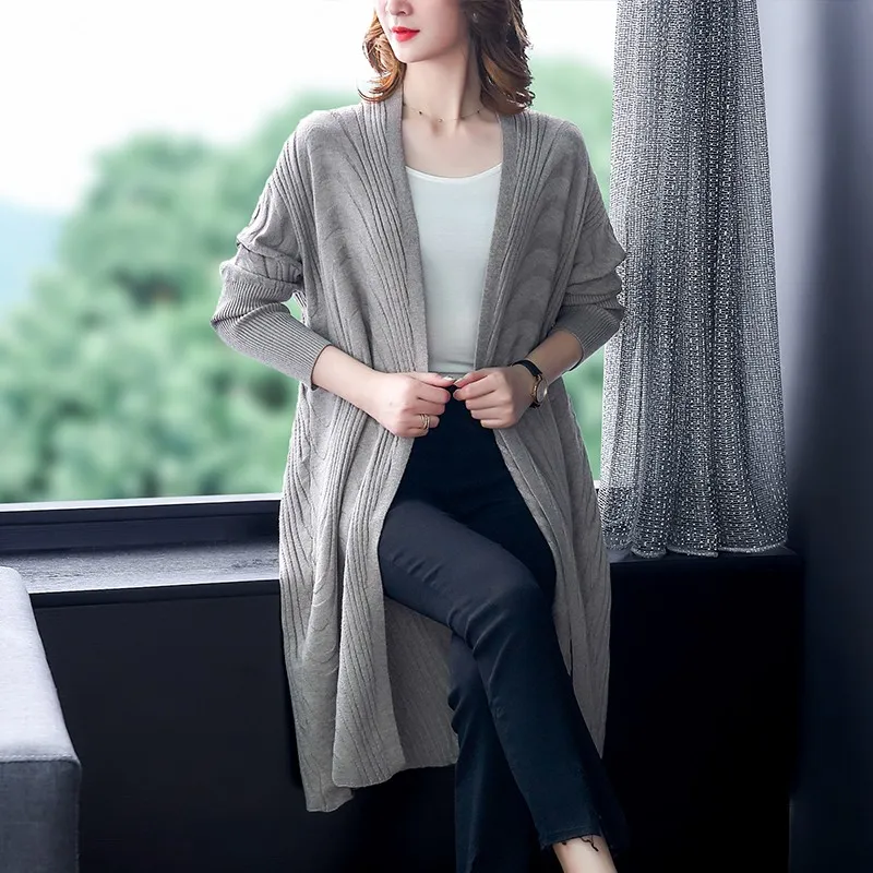 Retro Cardigan Women Long Sleeve New Female Elegant Pocket Knitted Outerwear Sweater Jacket Tops for lady High Quality |