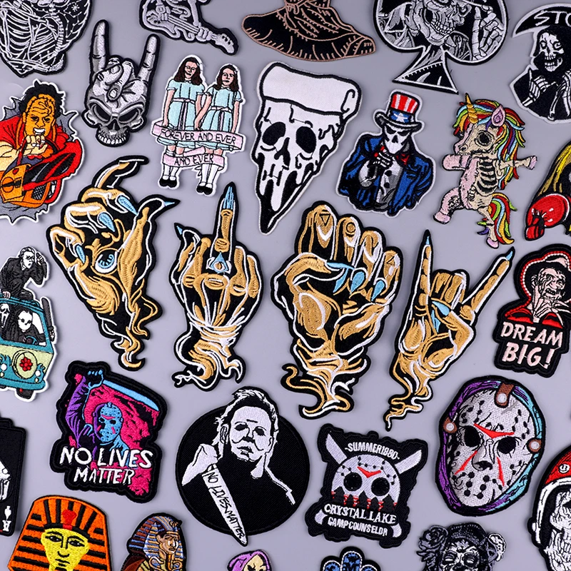 

Hippie Patch Iron On Patches On Clothes Punk Embroidery Patches For Clothing Stripe Badge Palm Thermoadhesive Patch For Clothes