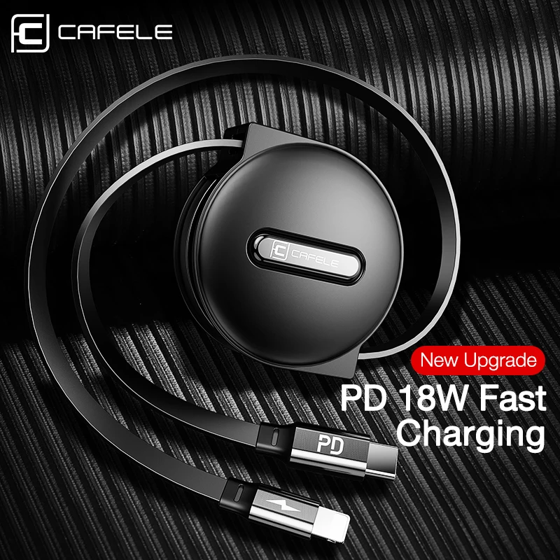 Выдвижной USB кабель Cafele для быстрой зарядки и передачи данных 18 Вт|Кабели