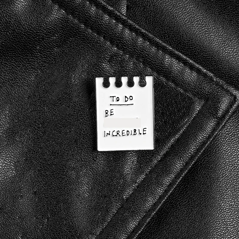 Ticket enamel pin To Do Incredible badge Must do every day brooch Paper Jackets Shirt bag Lapel Accessories gift for friends | Украшения и