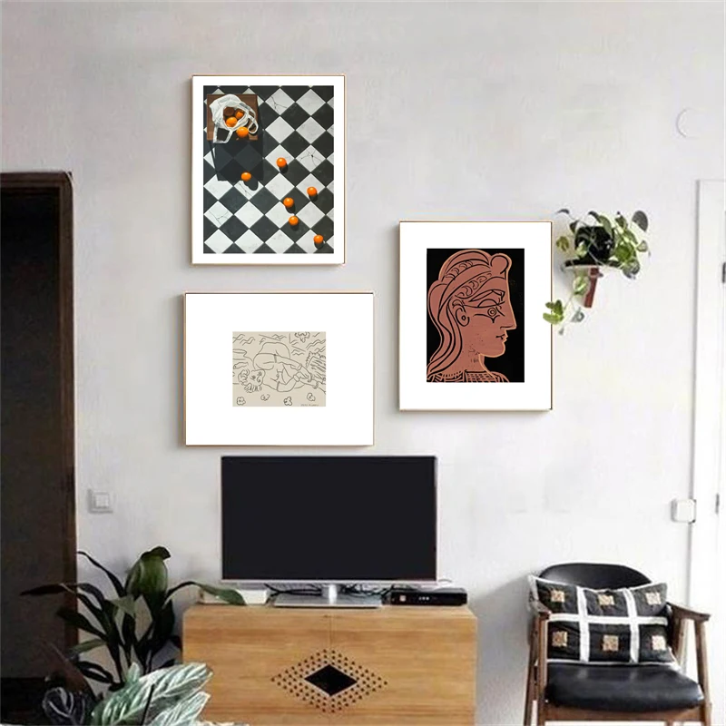 Ретро Скандинавская нишевая искусство абстрактная линия фигурка легкая