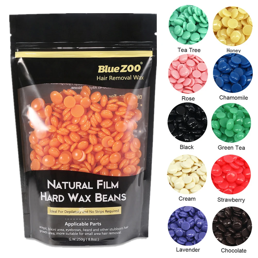 

250g/pack Wax Beans Body Beauty Solid Depilatory Hot Film Bean Bikini Face Hair Legs Arm Hair Removing Tool with Stick Unisex